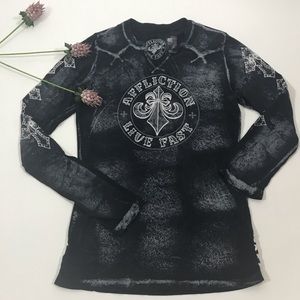 Affliction long sleeve shirt size small.